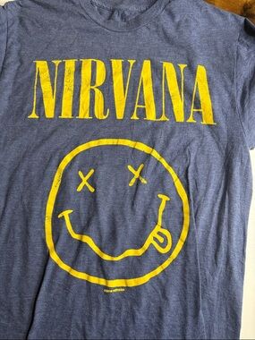 NIRVANA Navy Tee with Yellow Logo
